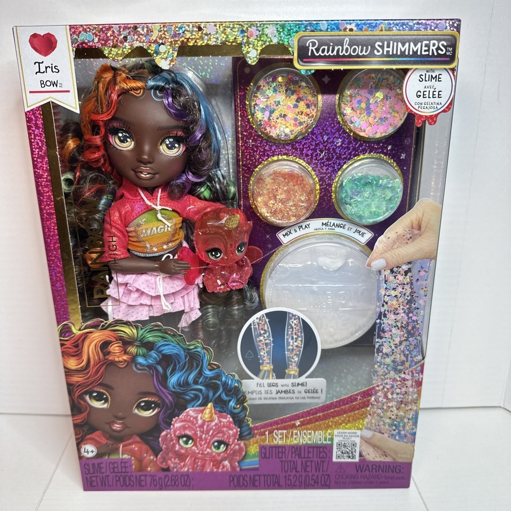 Rainbow Shimmers with Slime – Iris, 11"‎ Fashion Doll, Create a Rainbow Doll NIB